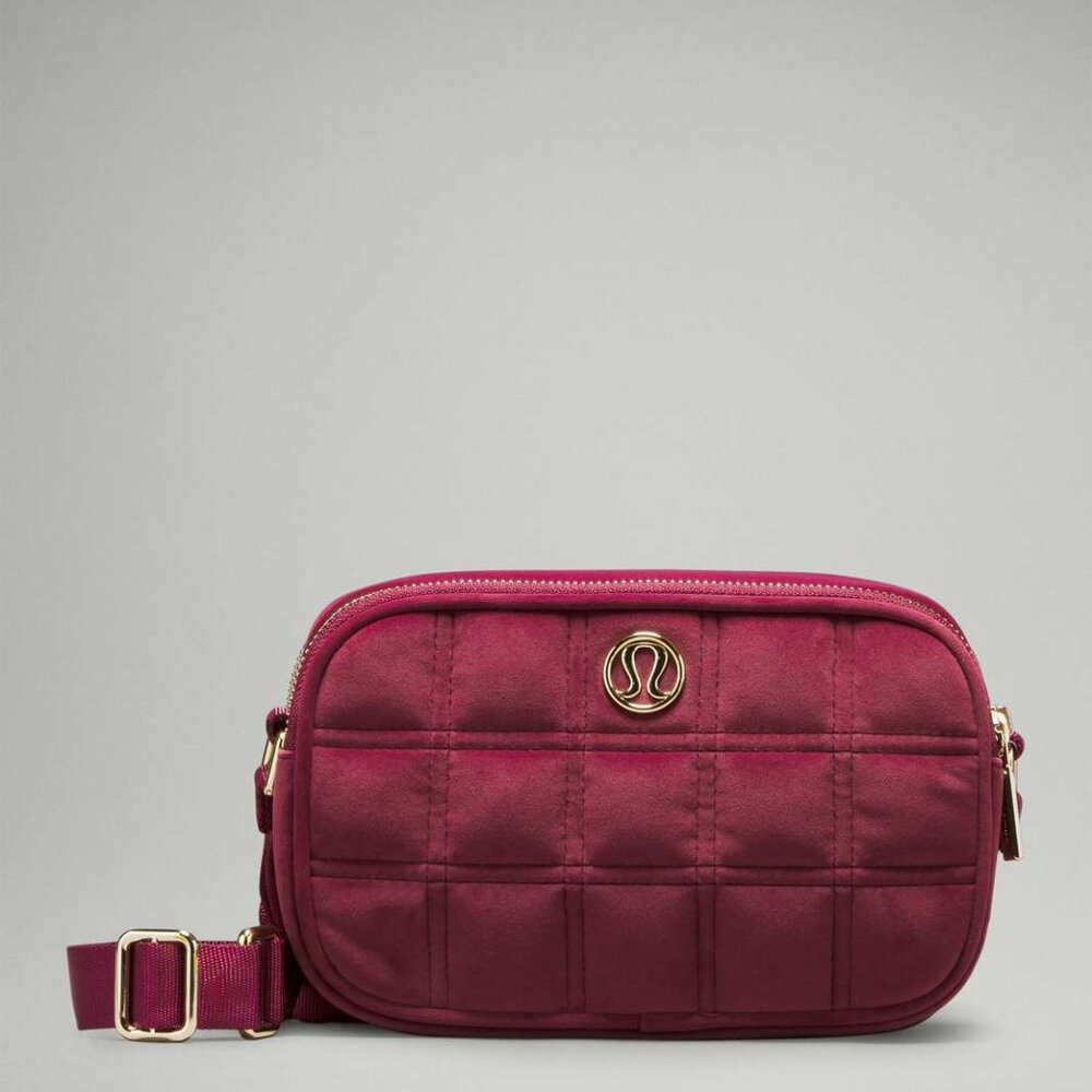 Lululemon Crossbody Camera Bag 2L *Quilted Velour Wine Berry